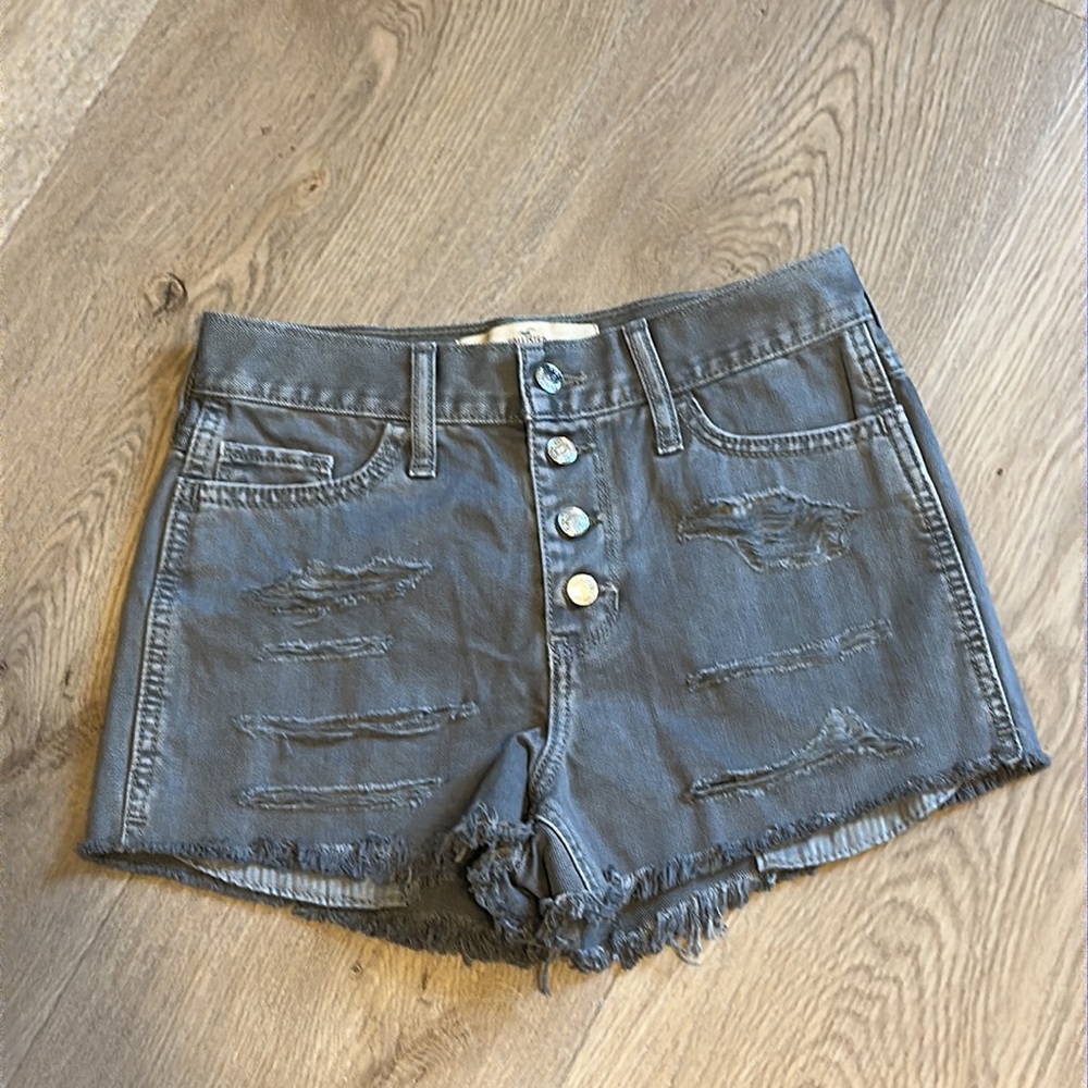 Hollister Grey Distressed Raw Hem Summer Shorts Women’s 25 NWT Extra Small